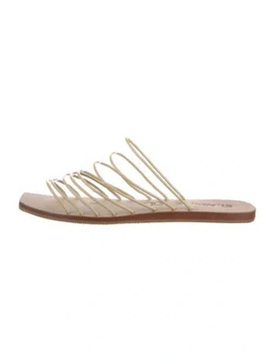 Pre-owned St Agni Leather Slides In Neutral