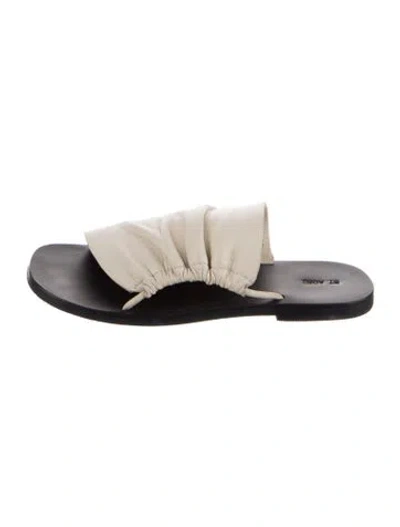 Pre-owned St Agni Leather Slides In Neutral