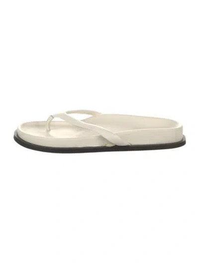 Pre-owned St Agni Leather Slides In Neutral