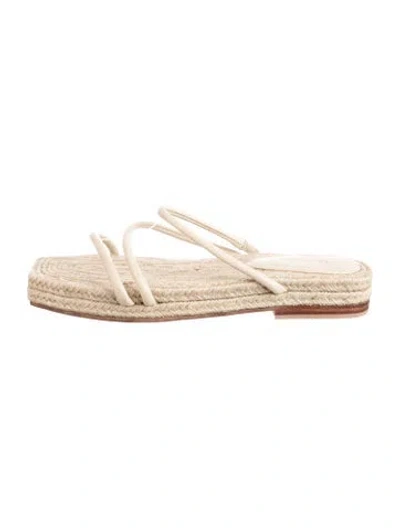 Pre-owned St Agni Leather Slides In Neutrals