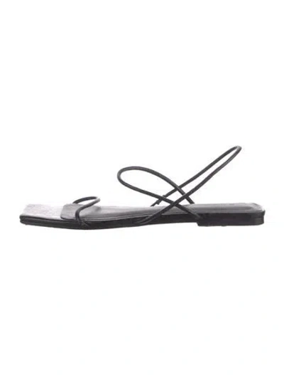 Pre-owned St Agni Leather Slingback Sandals In Black