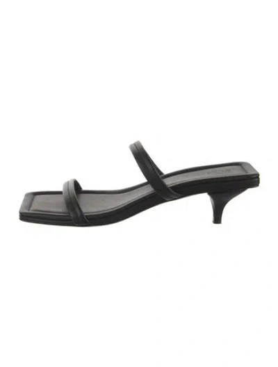 Pre-owned St Agni Leather Slingback Sandals In Black