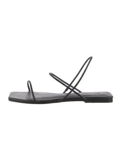 Pre-owned St Agni Leather Slingback Sandals In Black