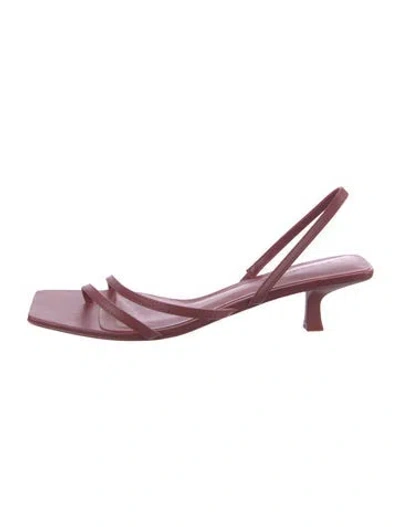 Pre-owned St Agni Leather Slingback Sandals In Burgundy