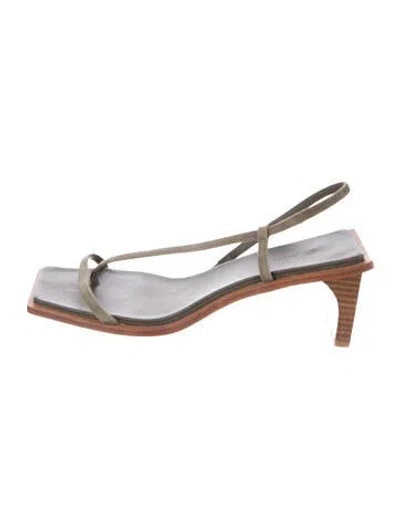 Pre-owned St Agni Leather Slingback Sandals In Multi