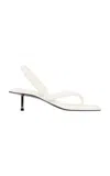St Agni Leather Slingback Thong Sandals In Silver
