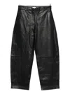 St Agni Leather Straight-leg Trousers In Black