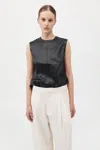 St Agni Leather Top In Black