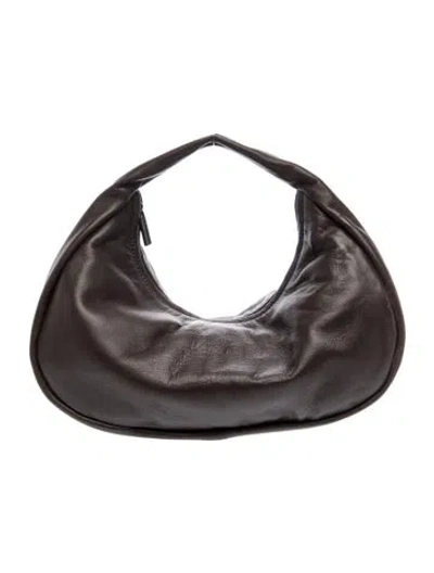 Pre-owned St Agni Leather Top Handle Bag In Gray