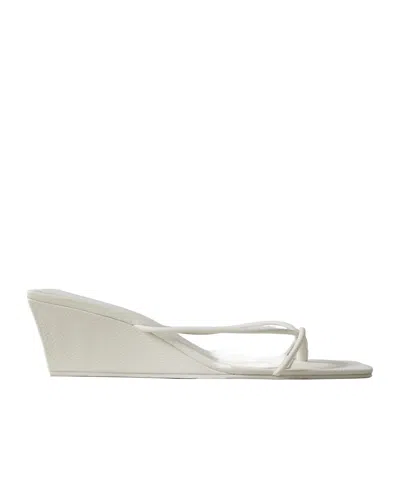 St Agni Leather Wedge Sandals In White
