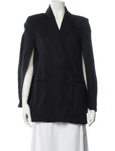 Pre-owned St Agni Linen Blazer In Black