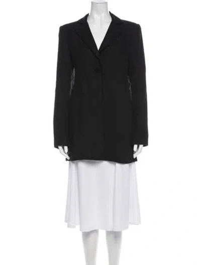 Pre-owned St Agni Linen Blazer In Black