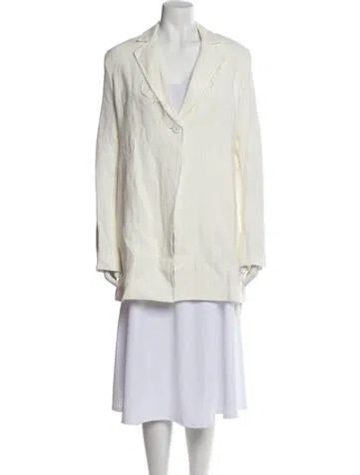 Pre-owned St Agni Linen Blazer In Neutral