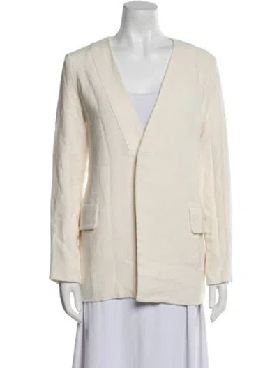 Pre-owned St Agni Linen Blazer In Neutral