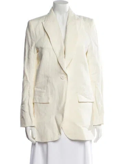 Pre-owned St Agni Linen Blazer In Neutral
