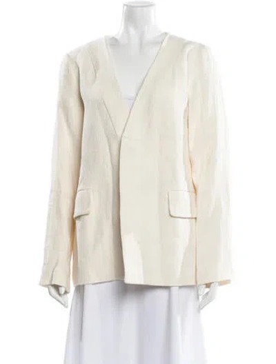 Pre-owned St Agni Linen Blazer In Neutral