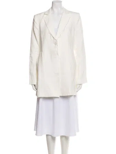 Pre-owned St Agni Linen Blazer In Neutral