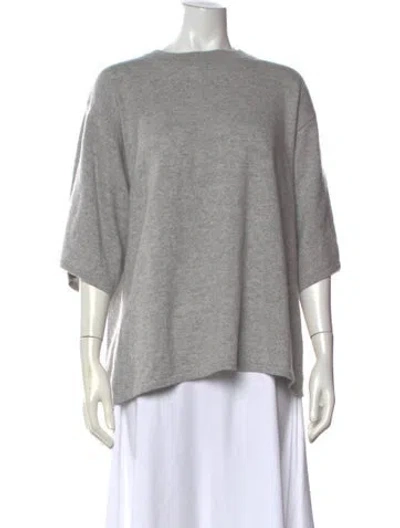 Pre-owned St Agni Linen Crew Neck Sweater In Gray