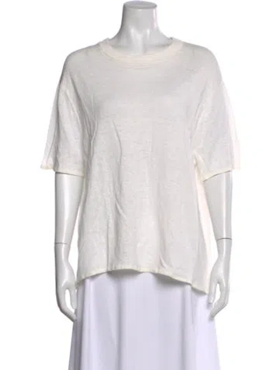 Pre-owned St Agni Linen Crew Neck Sweater In White