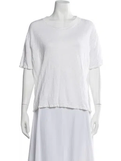 Pre-owned St Agni Linen Crew Neck Sweater In White