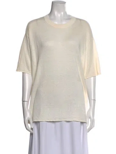 Pre-owned St Agni Linen Crew Neck Top In Neutral