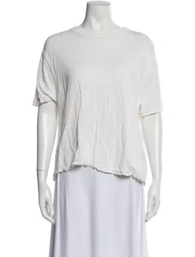 Pre-owned St Agni Linen Crew Neck T-shirt In White