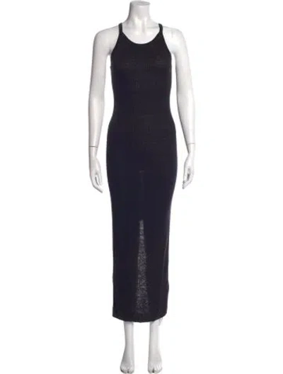 Pre-owned St Agni Linen Long Dress In Blue