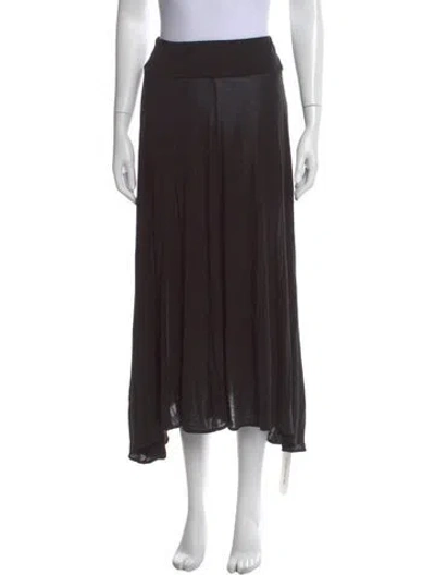 Pre-owned St Agni Linen Long Skirt In Brown