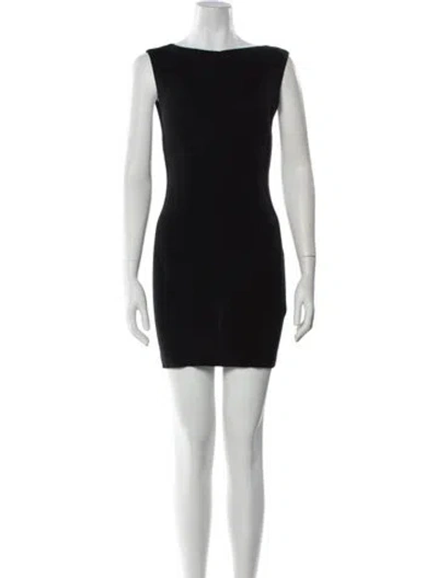 Pre-owned St Agni Linen Mini Dress In Black