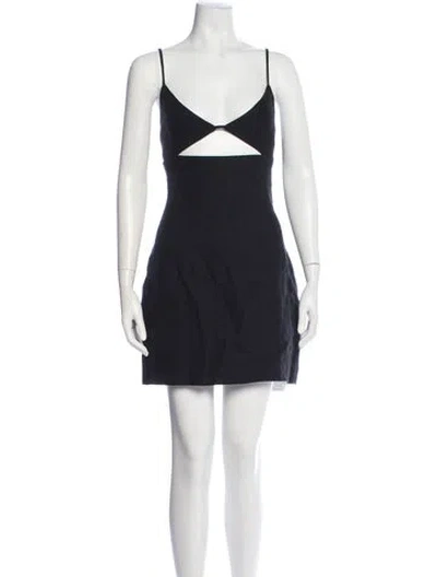 Pre-owned St Agni Linen Mini Dress In Black