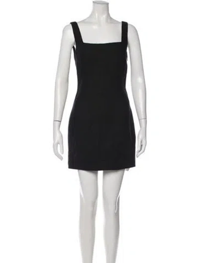 Pre-owned St Agni Linen Mini Dress In Black