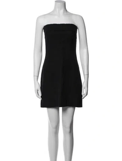 Pre-owned St Agni Linen Mini Dress In Black