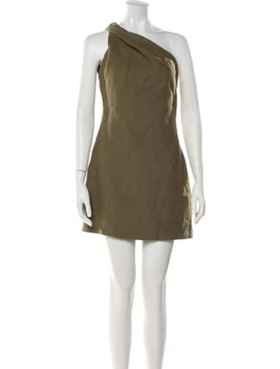Pre-owned St Agni Linen Mini Dress In Green