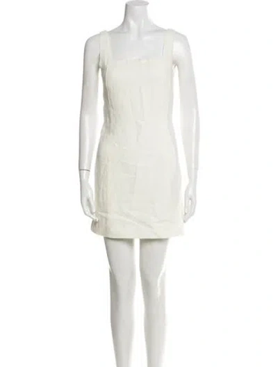 Pre-owned St Agni Linen Mini Dress In Neutral