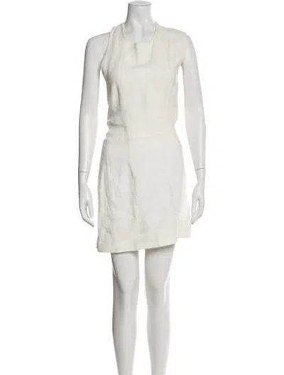 Pre-owned St Agni Linen Mini Dress In Neutral