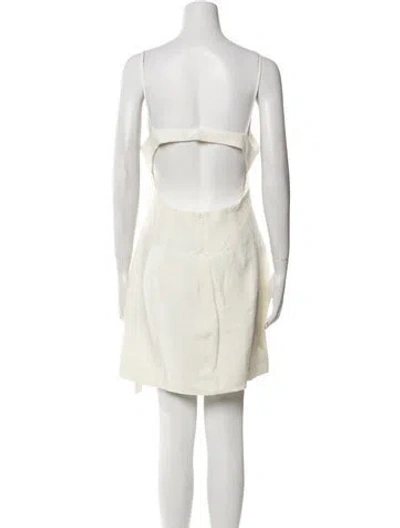 Pre-owned St Agni Linen Mini Dress In Neutral