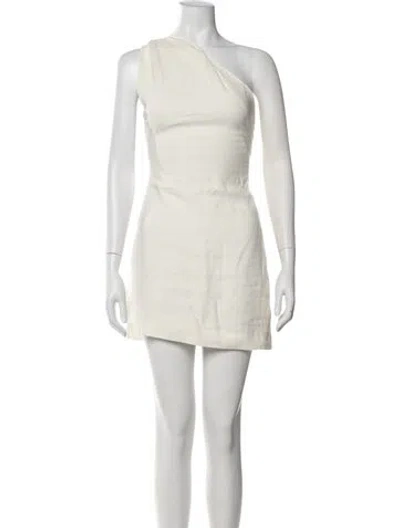 Pre-owned St Agni Linen Mini Dress In Neutrals