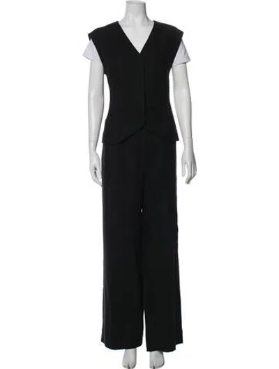 Pre-owned St Agni Linen Pant Set In Black