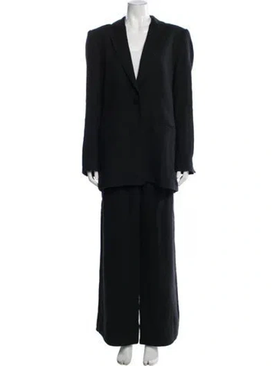Pre-owned St Agni Linen Pantsuit In Black