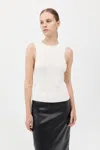St Agni Linen Silk Blend Tank In Salt