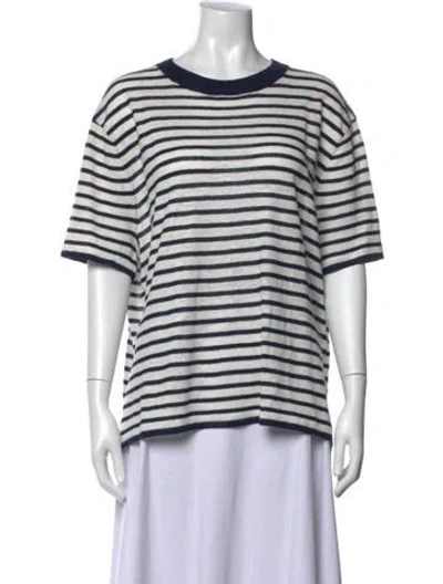 Pre-owned St Agni Linen Striped T-shirt In Multicolor