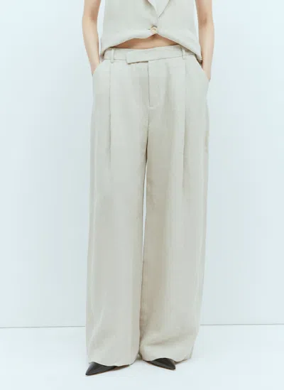 St Agni Linen Tailored Trousers In Beige