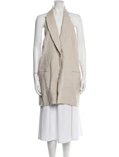 Pre-owned St Agni Linen Vest In Neutral