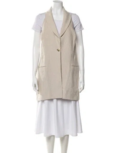 Pre-owned St Agni Linen Vest In Neutral
