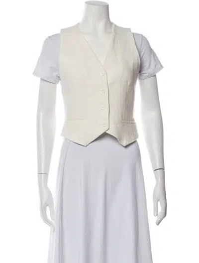 Pre-owned St Agni Linen Vest In Neutrals