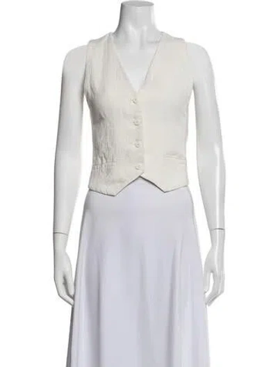 Pre-owned St Agni Linen Vest In White
