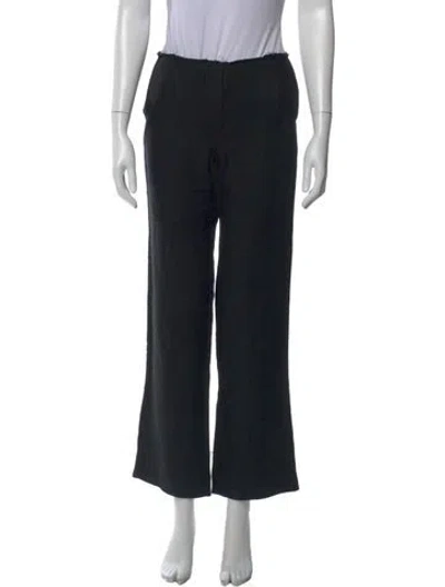 Pre-owned St Agni Linen Wide Leg Pants In Black