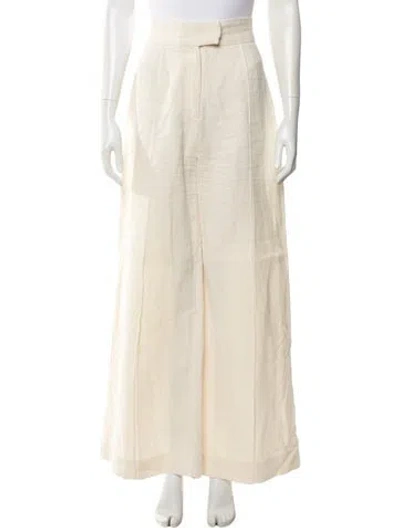 Pre-owned St Agni Linen Wide Leg Pants In Neutral