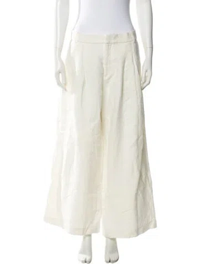 Pre-owned St Agni Linen Wide Leg Pants In Neutral