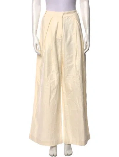 Pre-owned St Agni Linen Wide Leg Pants In Neutral